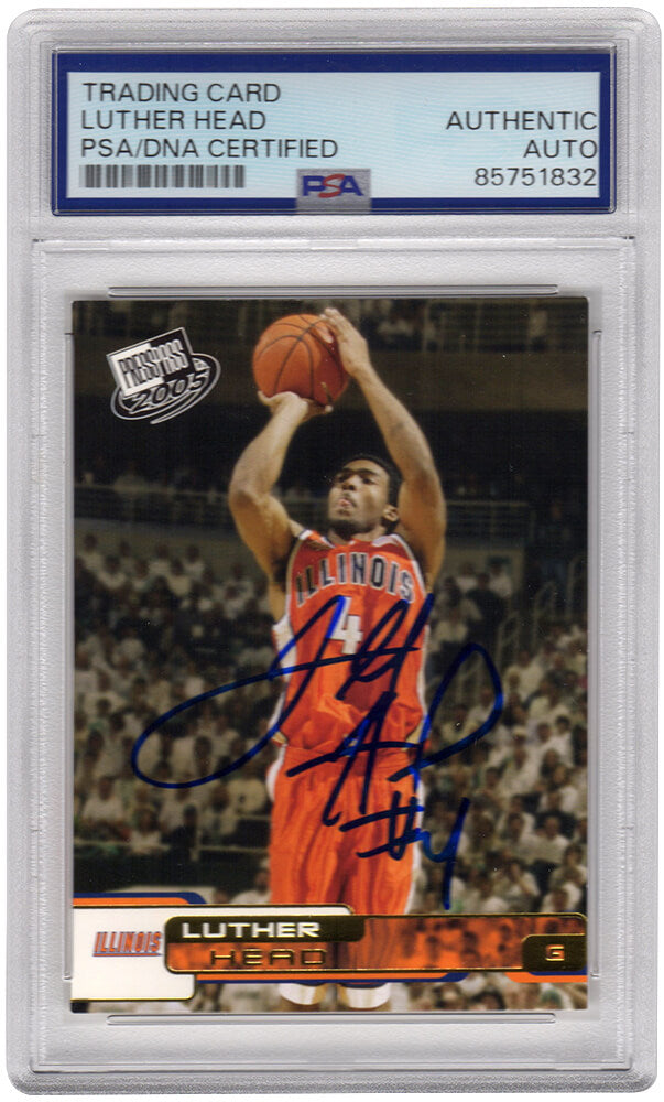 Luther Head Signed Illinois 2005 Press Pass Gold Rookie Basketball Card #G19 - (PSA Encapsulated) - HEACAR206 - Luther Head Signed Illinois 2005 Press Pass Gold Rookie Basketball Card #G19 - (PSA Encapsulated) product image