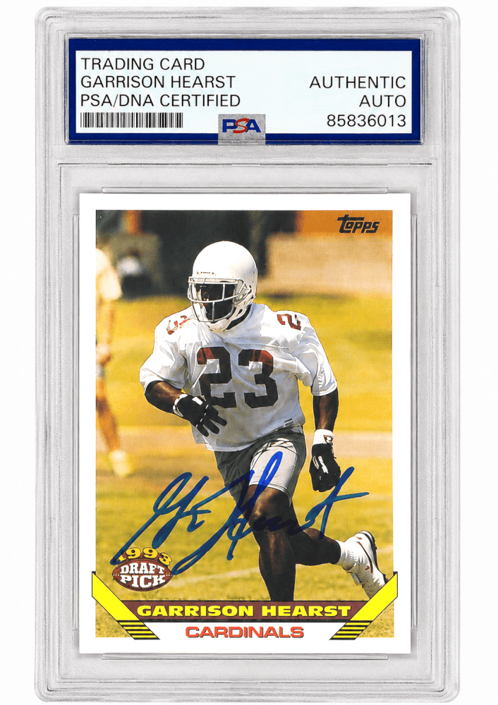 Garrison Hearst Signed Arizona Cardinals 1993 Topps Rookie Football Card #101 - (PSA Encapsulated) - HEACAR300 - Garrison Hearst Signed Arizona Cardinals 1993 Topps Rookie Football Card #101 - (PSA Encapsulated) product image