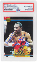 Thomas Hearns Signed 1991 Ringlords Boxing Trading Card #17 w/Hitman - (PSA/DNA Encapsulated) - HEACAR503 - Thomas Hearns Signed 1991 Ringlords Boxing Trading Card #17 w/Hitman - (PSA/DNA Encapsulated) product image