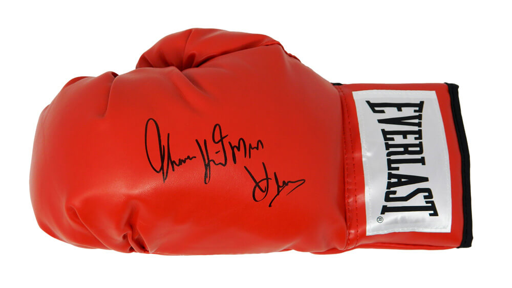 Thomas Hearns Signed Everlast Red Boxing Glove w/Hitman - HEAGLV500 - Thomas Hearns Signed Everlast Red Boxing Glove w/Hitman product image