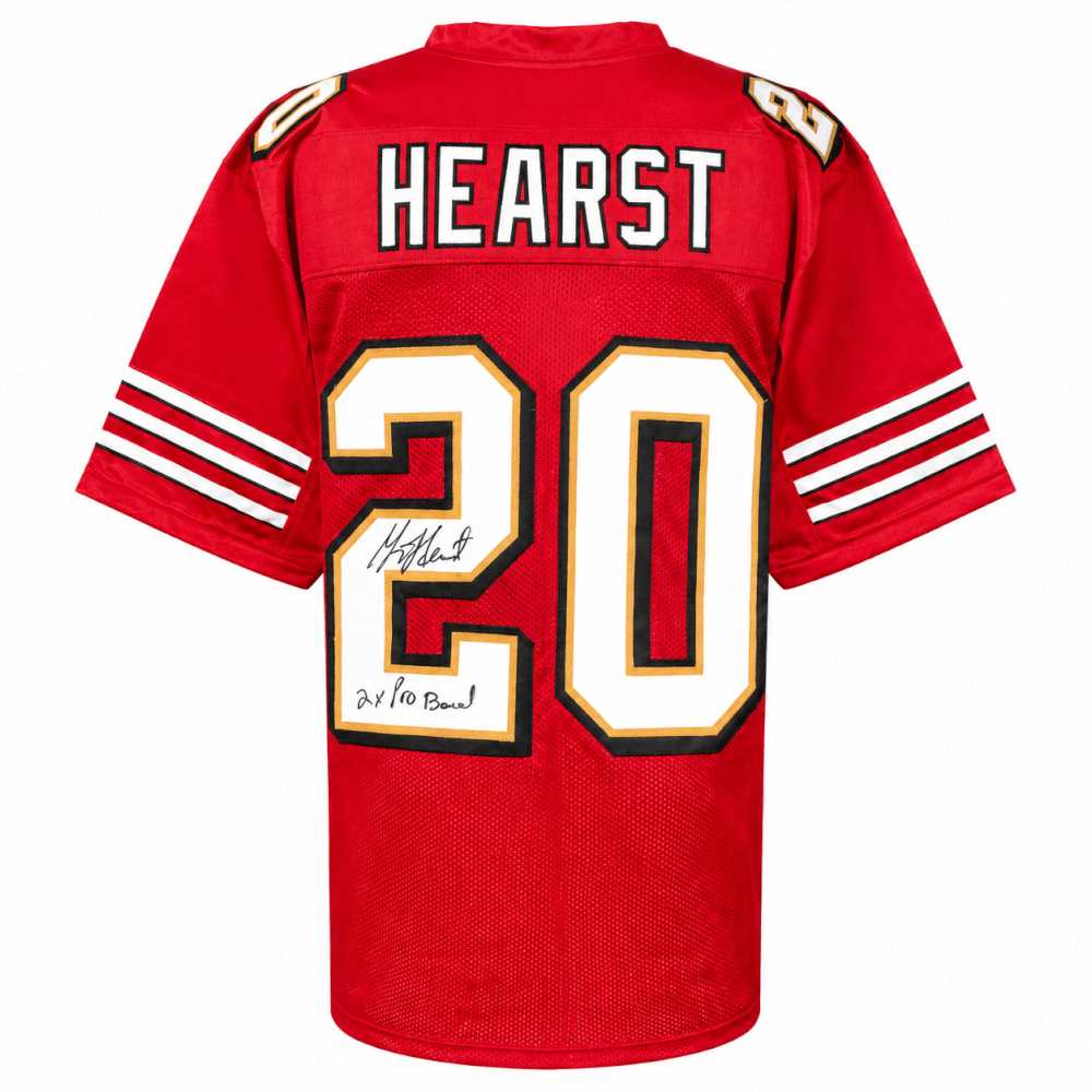Garrison Hearst Signed Red Custom Football Jersey w/2x Pro Bowl - HEAJRY301 - Garrison Hearst Signed Red Custom Football Jersey w/2x Pro Bowl product image