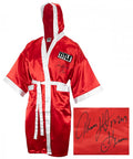 Thomas Hearns Signed Title Red Boxing Robe w/Hitman - HEAROB501 - Thomas Hearns Signed Title Red Boxing Robe w/Hitman product image