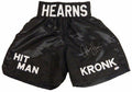 Thomas Hearns Signed Black Hitman Boxing Trunks - HEATRU500 - Thomas Hearns Signed Black Hitman Boxing Trunks product image