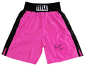 Thomas Hearns Signed Title Pink With Black Trim Boxing Trunks w/Hitman - HEATRU505 - Thomas Hearns Signed Title Pink With Black Trim Boxing Trunks w/Hitman product image