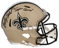 Bobby Hebert Signed New Orleans Saints Riddell Full Size Speed Replica Helmet w/Cajun Cannon - HEBREP301 - Bobby Hebert Signed New Orleans Saints Riddell Full Size Speed Replica Helmet w/Cajun Cannon product image