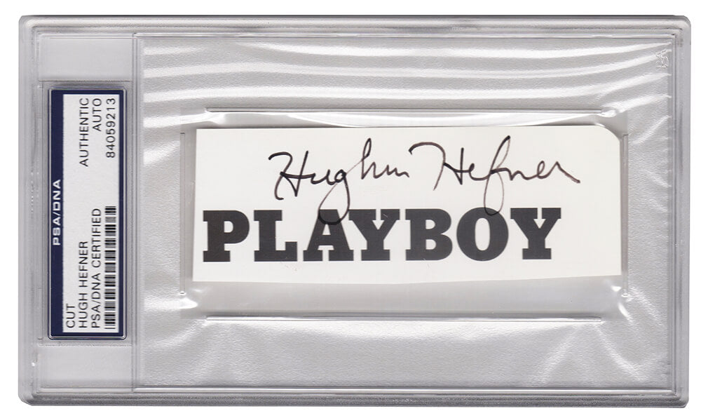 Hugh Hefner Signed Playboy Cut  (PSA Encapsulated) - HEFCUT500 - Hugh Hefner Signed Playboy Cut (PSA Encapsulated) product image