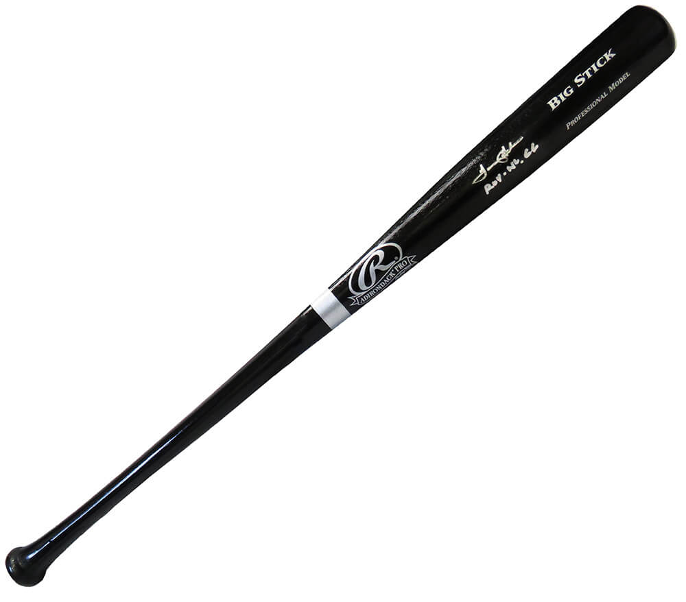 Tommy Helms Signed Rawlings Black Big Stick Baseball Bat w/ROY NL 66 - HELBAT102 - Tommy Helms Signed Rawlings Black Big Stick Baseball Bat w/ROY NL 66 product image