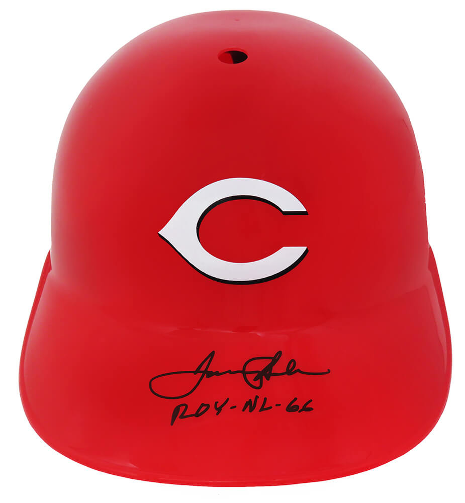Tommy Helms Signed Cincinnati Reds Replica Souvenir Batting Helmet w/ROY NL 66 - HELBTH100 - Tommy Helms Signed Cincinnati Reds Replica Souvenir Batting Helmet w/ROY NL 66 product image