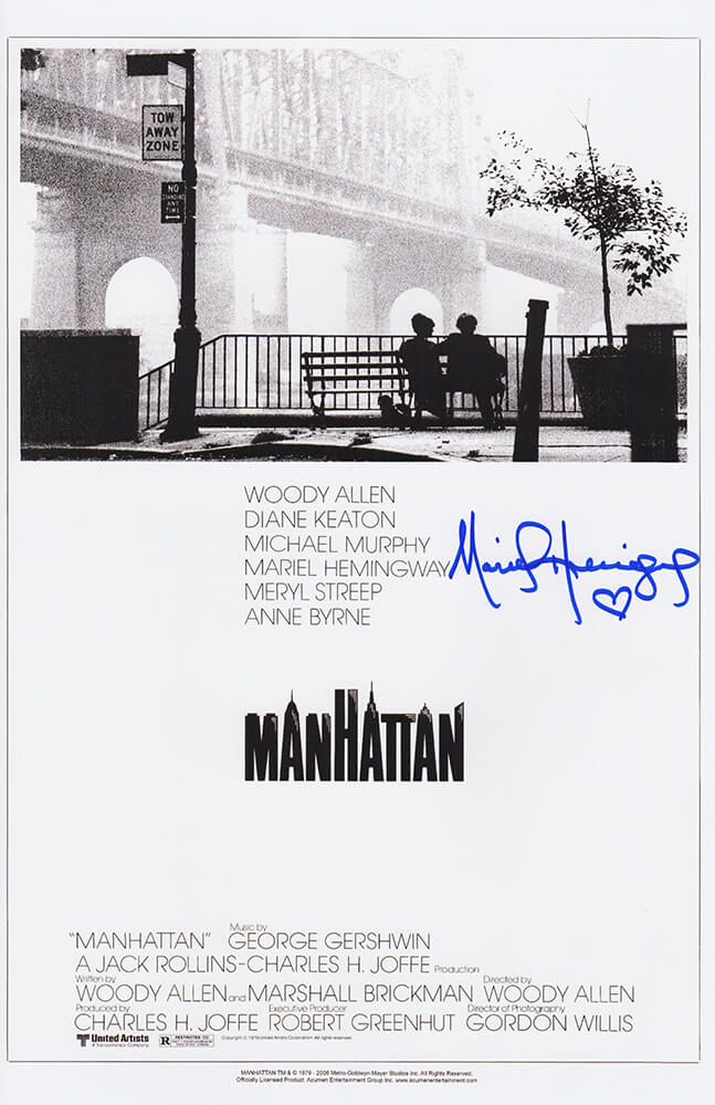 Mariel Hemingway Signed Manhattan 11x17 Movie Poster - HEMPST500 - Mariel Hemingway Signed Manhattan 11x17 Movie Poster product image