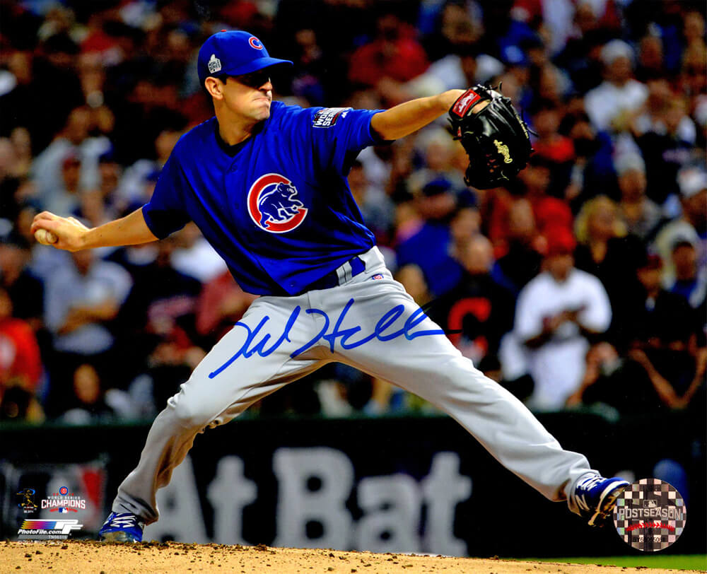Kyle Hendricks Signed Chicago Cubs 2016 World Series Pitching 8x10 Photo - HEN08P112 - Kyle Hendricks Signed Chicago Cubs 2016 World Series Pitching 8x10 Photo product image