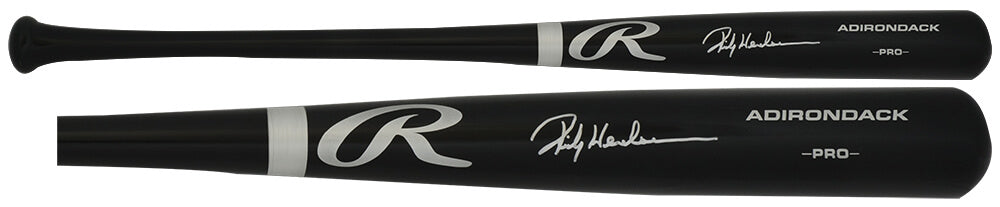 Rickey Henderson Signed Rawlings Pro Black Baseball Bat - HENBAT110 - Rickey Henderson Signed Rawlings Pro Black Baseball Bat product image