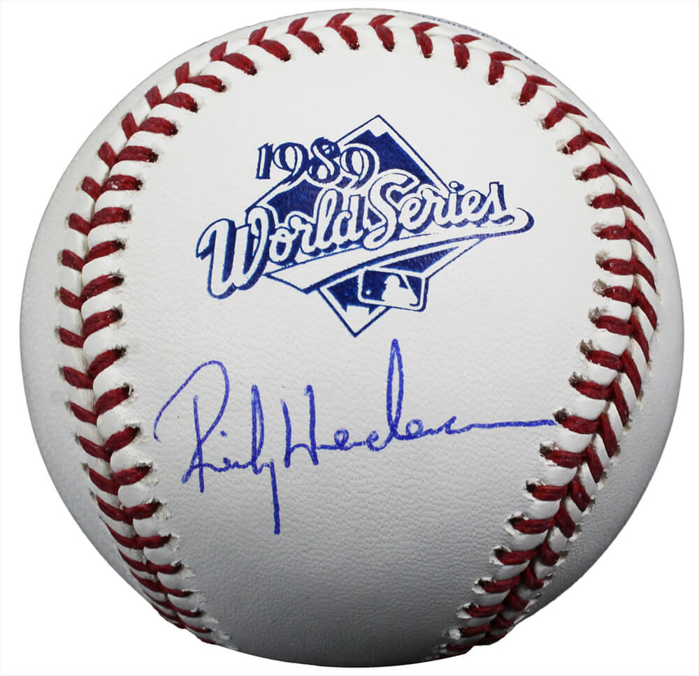 Rickey Henderson Signed Rawlings 1989 World Series (Oakland A's) Baseball - HENBSB102 - Rickey Henderson Signed Rawlings 1989 World Series (Oakland A's) Baseball product image