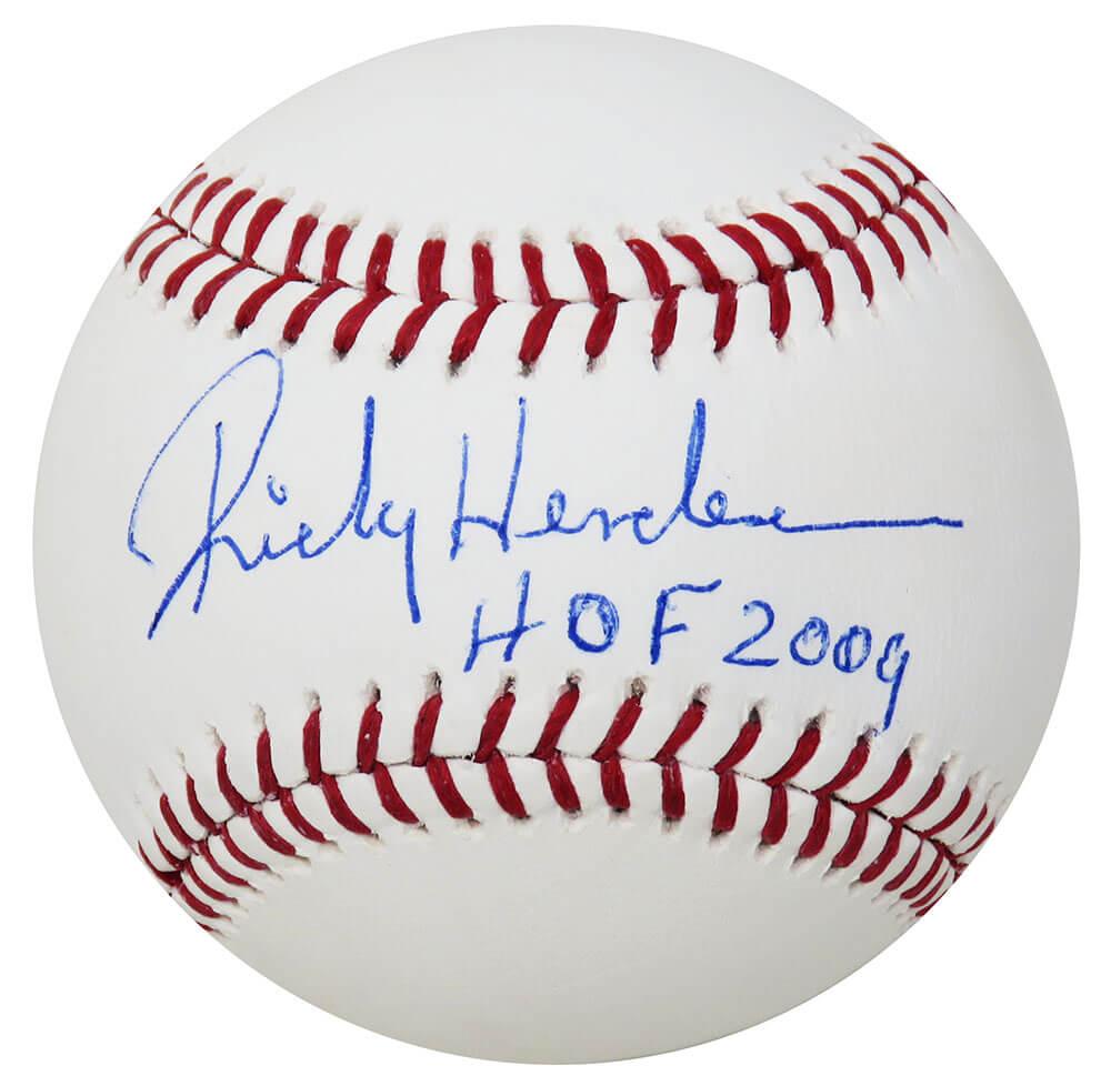 Rickey Henderson Signed Rawlings Official MLB Baseball w/HOF 2009 (Steiner Sports) - HENBSB106 - Rickey Henderson Signed Rawlings Official MLB Baseball w/HOF 2009 (Steiner Sports) product image