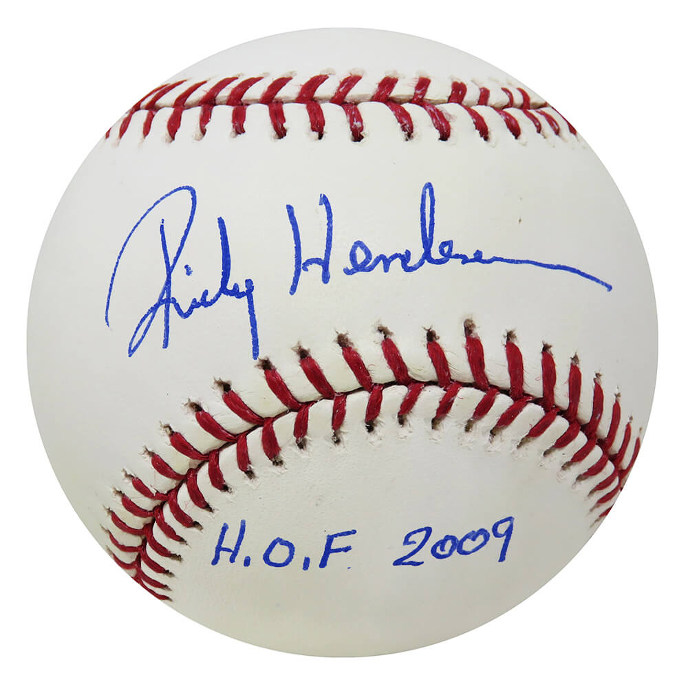 Rickey Henderson Signed Rawlings Official MLB Baseball w/HOF 2009 (Steiner) - HENBSB107 - Rickey Henderson Signed Rawlings Official MLB Baseball w/HOF 2009 (Steiner) product image