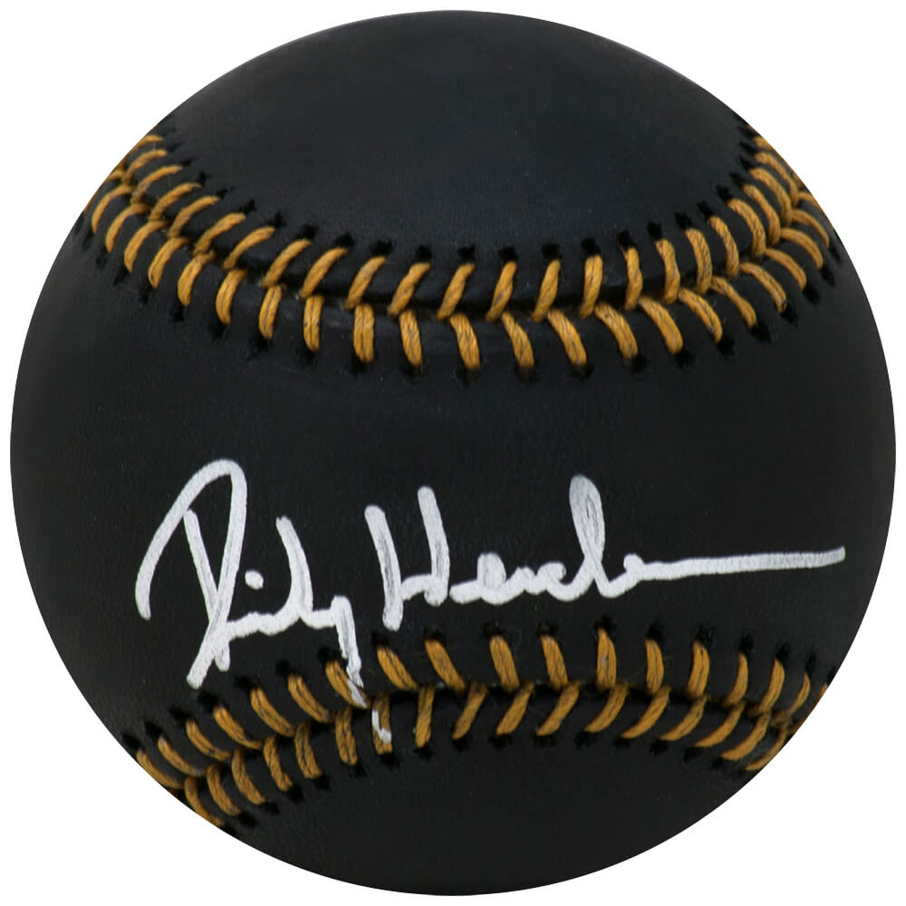 Rickey Henderson Signed Rawlings Black MLB Baseball - HENBSB108 - Rickey Henderson Signed Rawlings Black MLB Baseball product image