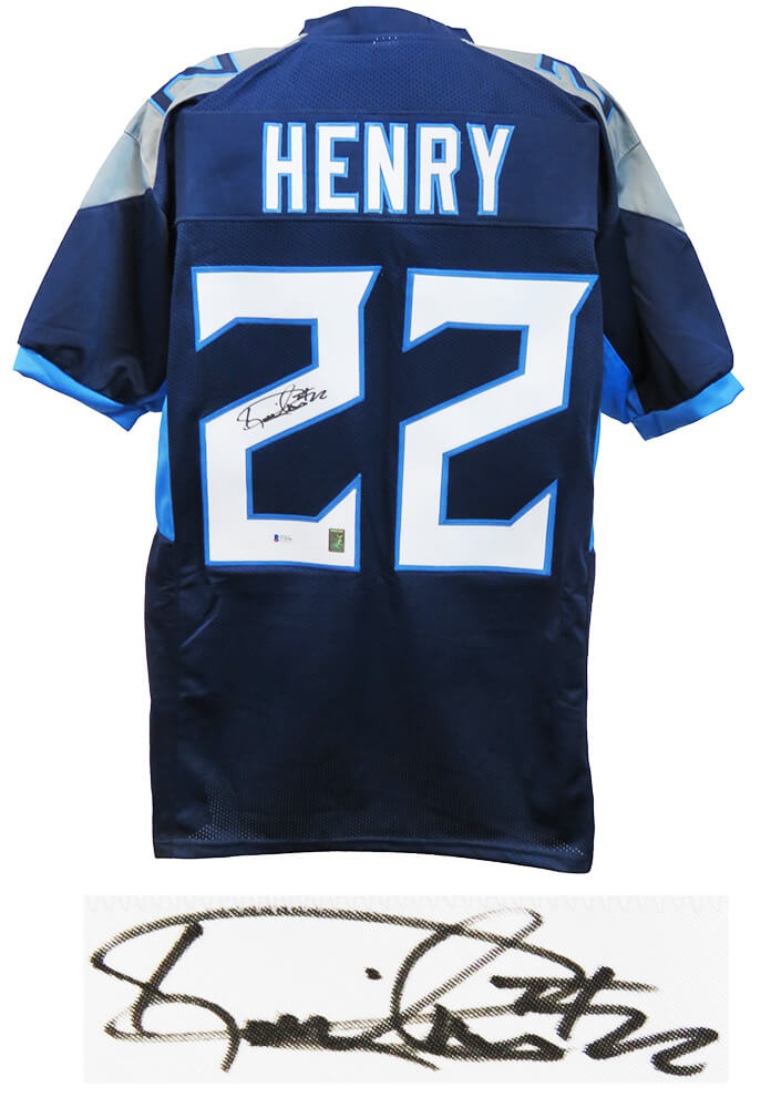 Derrick Henry Signed Navy Blue Custom Football Jersey (Beckett) - HENJRY301 - Derrick Henry Signed Navy Blue Custom Football Jersey (Beckett) product image