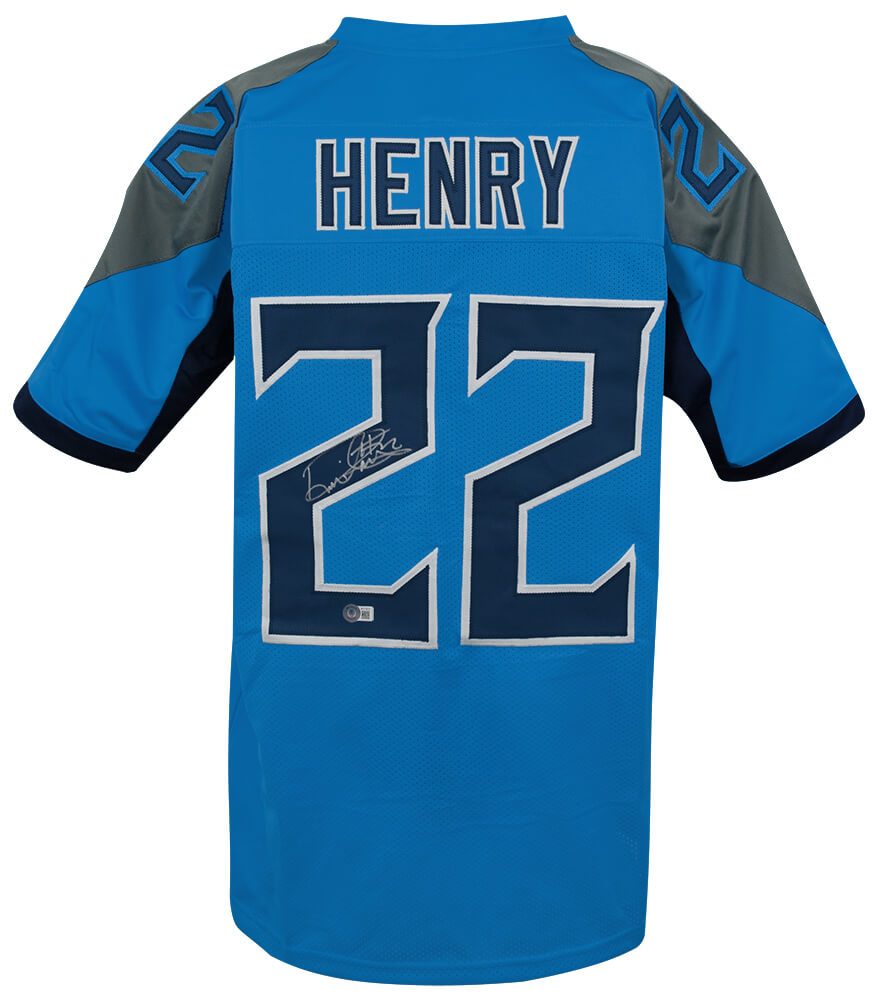 Derrick Henry Signed Light Blue Custom Football Jersey - (Beckett) - HENJRY302 - Derrick Henry Signed Light Blue Custom Football Jersey - (Beckett) product image