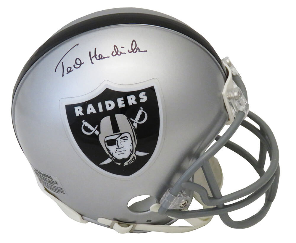 Ted Hendricks Signed Raiders Riddell Mini Helmet - HENMIN310 - Ted Hendricks Signed Raiders Riddell Mini Helmet product image