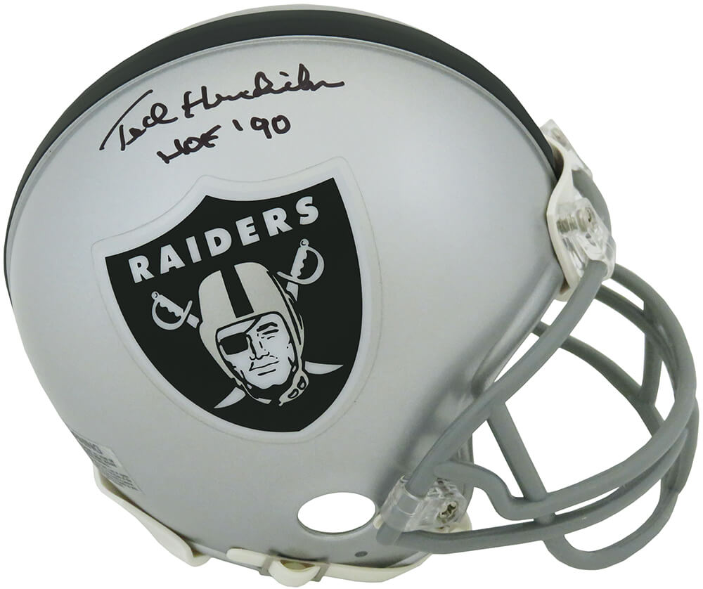 Ted Hendricks Signed Raiders Riddell Mini Helmet w/HOF'90 - HENMIN312 - Ted Hendricks Signed Raiders Riddell Mini Helmet w/HOF'90 product image