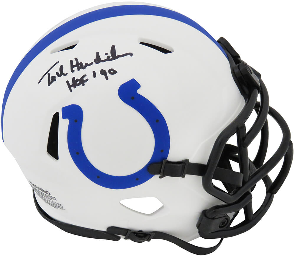 Ted Hendricks Signed Colts Lunar Eclipse Riddell Speed Mini Helmet w/HOF'90 - HENMIN313 - Ted Hendricks Signed Colts Lunar Eclipse Riddell Speed Mini Helmet w/HOF'90 product image