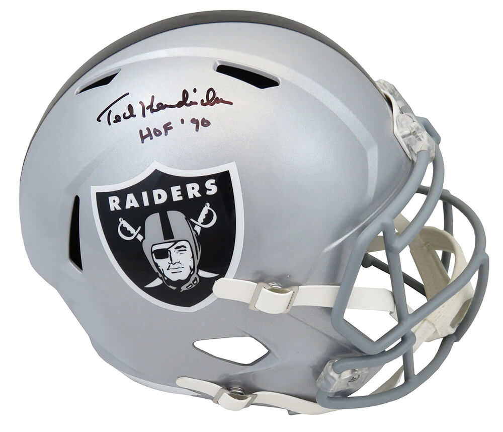 Ted Hendricks Signed Raiders Riddell Full Size Speed Replica Helmet w/HOF'90 - HENREP301 - Ted Hendricks Signed Raiders Riddell Full Size Speed Replica Helmet w/HOF'90 product image