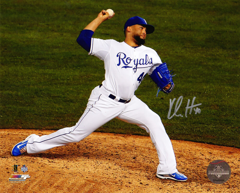 Kelvin Herrera Signed Kansas City Royals 2015 World Series Pitching Action 8x10 Photo - HER08P100 - Kelvin Herrera Signed Kansas City Royals 2015 World Series Pitching Action 8x10 Photo product image