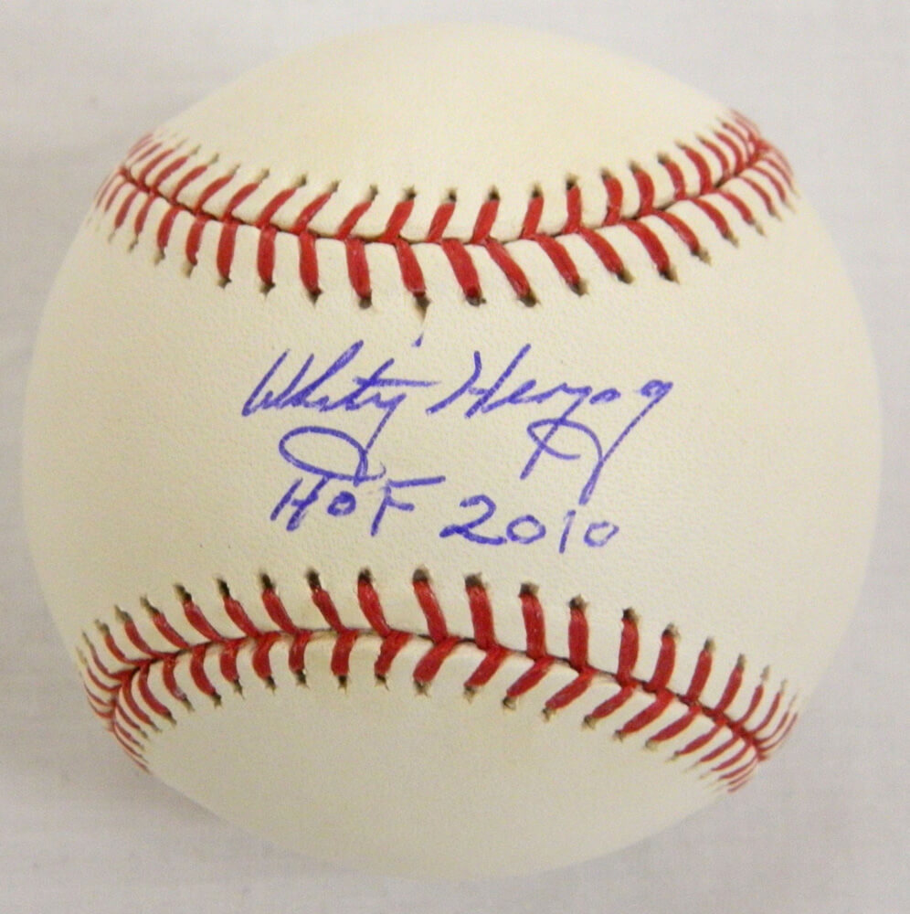 Whitey Herzog Signed Official MLB Baseball w/HOF 2010 - HERBSB100 - Whitey Herzog Signed Official MLB Baseball w/HOF 2010 product image