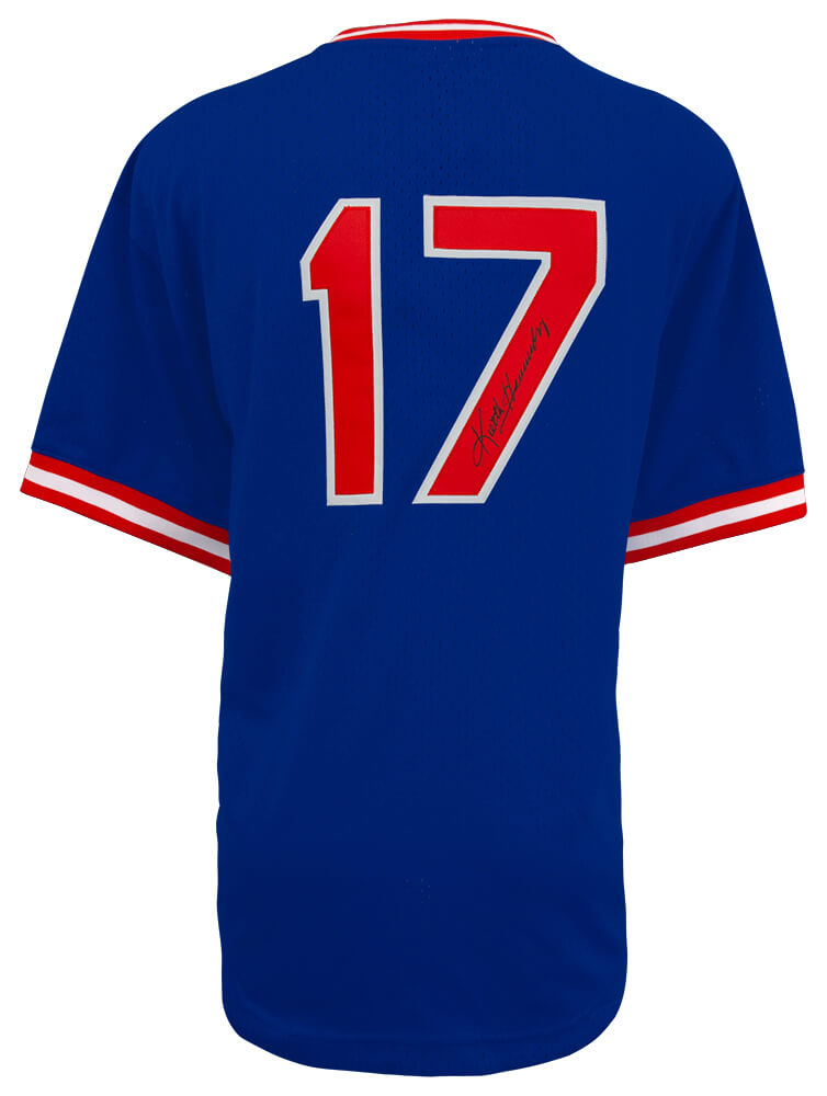 Keith Hernandez Signed New York Mets Blue M&N Batting Practice Baseball Jersey - HERJRY110 - Keith Hernandez Signed New York Mets Blue M&N Batting Practice Baseball Jersey product image