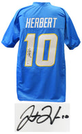Justin Herbert Signed Blue Custom Football Jersey (Beckett) - HERJRY301 - Justin Herbert Signed Blue Custom Football Jersey (Beckett) product image