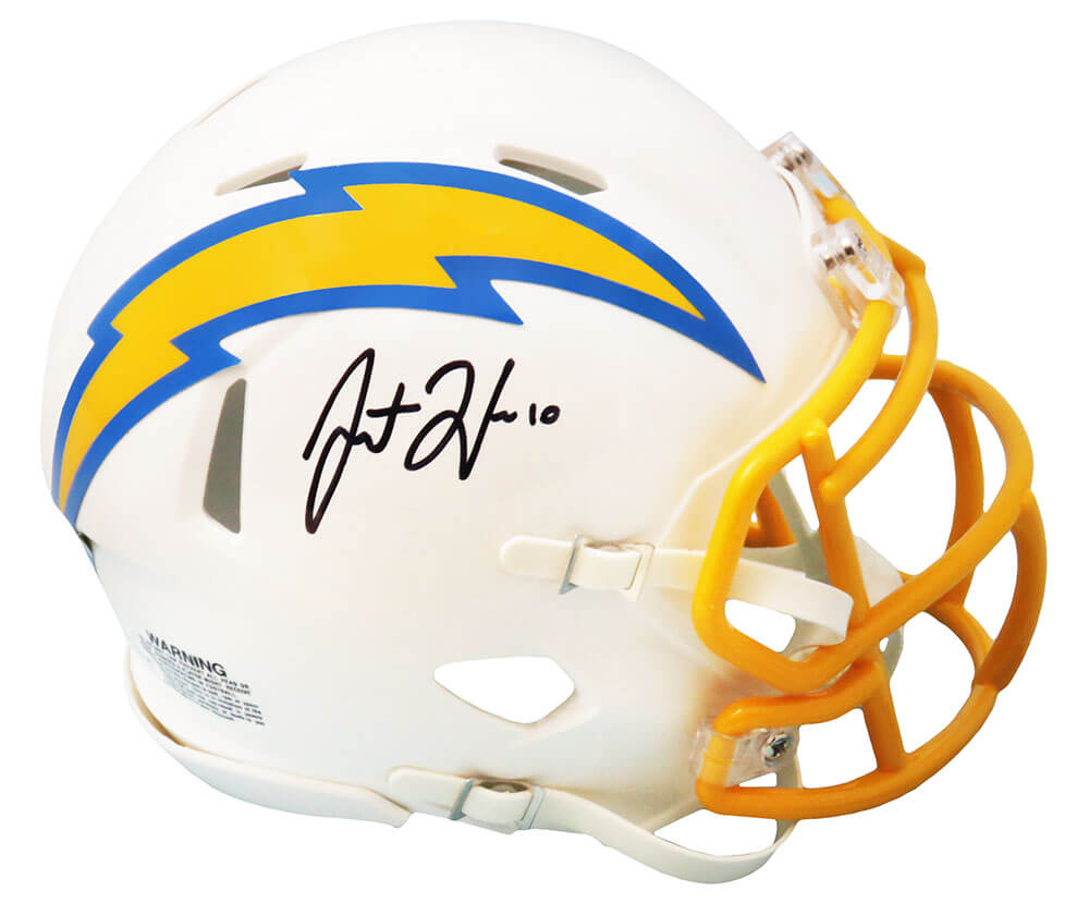 Justin Herbert Signed Los Angeles Chargers White Riddell Speed Mini Helmet (Beckett) - HERMIN300 - Justin Herbert Signed Los Angeles Chargers White Riddell Speed Mini Helmet (Beckett) product image