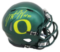 Justin Herbert Signed Oregon Ducks  Green Riddell Speed Mini Helmet (Beckett) - HERMIN302 - Justin Herbert Signed Oregon Ducks Green Riddell Speed Mini Helmet (Beckett) product image