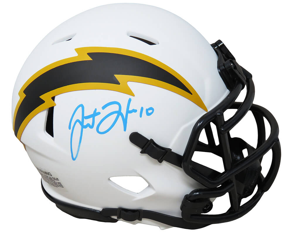 Justin Herbert Signed Los Angeles Chargers Lunar Eclipse White Matte Riddell Speed Mini Helmet (Beckett) - HERMIN303 - Justin Herbert Signed Los Angeles Chargers Lunar Eclipse White Matte Riddell Speed Mini Helmet (Beckett) product image