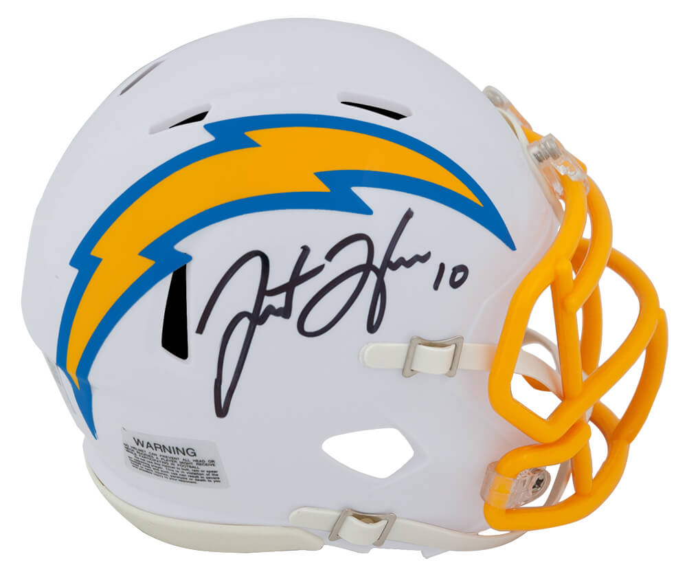 Justin Herbert Signed Los Angeles Chargers White 2020 Style Riddell Speed Mini Helmet - (Fanatics) - HERMIN304 - Justin Herbert Signed Los Angeles Chargers White 2020 Style Riddell Speed Mini Helmet - (Fanatics) product image