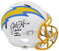 Justin Herbert Signed Los Angeles Chargers White Riddell Full Size Speed Replica Helmet w/2020 NFL OROY (Beckett) - HERREP303 - Justin Herbert Signed Los Angeles Chargers White Riddell Full Size Speed Replica Helmet w/2020 NFL OROY (Beckett) product image