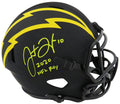 Justin Herbert Signed Los Angeles Chargers ECLIPSE Black Matte Riddell Full Size Speed Replica Helmet w/2020 NFL ROY (Beckett) - HERREP307 - Justin Herbert Signed Los Angeles Chargers ECLIPSE Black Matte Riddell Full Size Speed Replica Helmet w/2020 NFL ROY (Beckett) product image