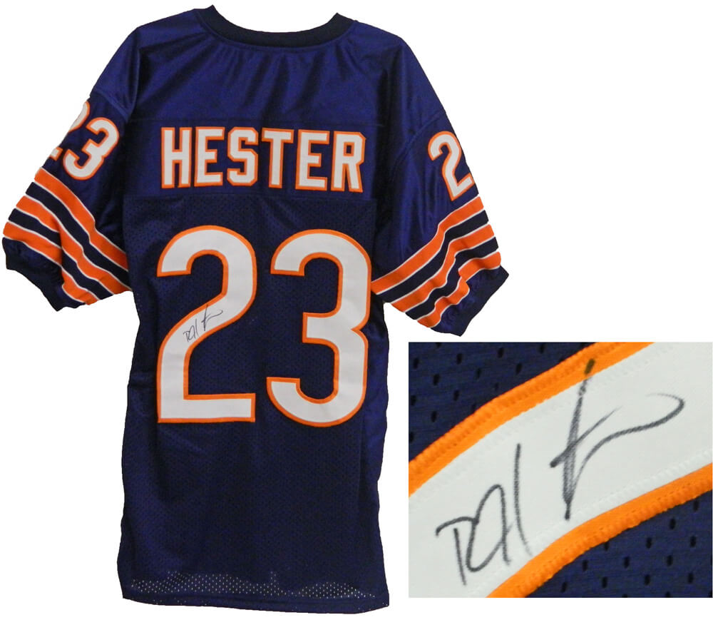 Devin Hester Signed Navy Custom Jersey - HESJRY300 - Devin Hester Signed Navy Custom Jersey product image