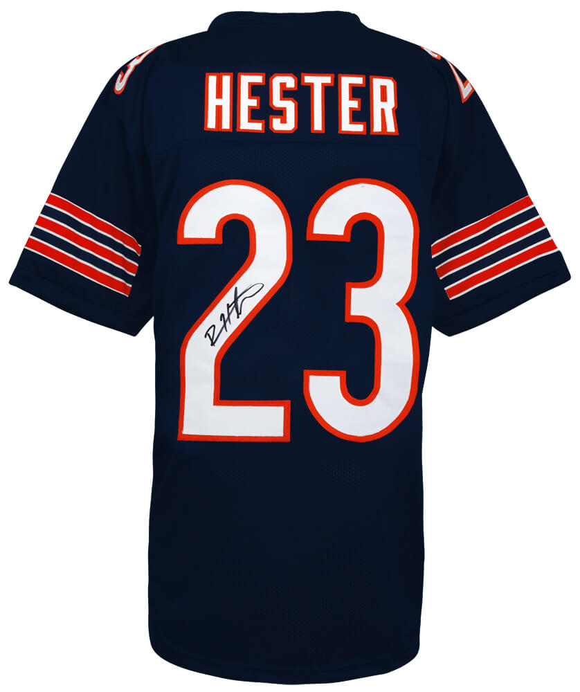 Devin Hester Signed Navy Custom Football Jersey - HESJRY301 - Devin Hester Signed Navy Custom Football Jersey product image