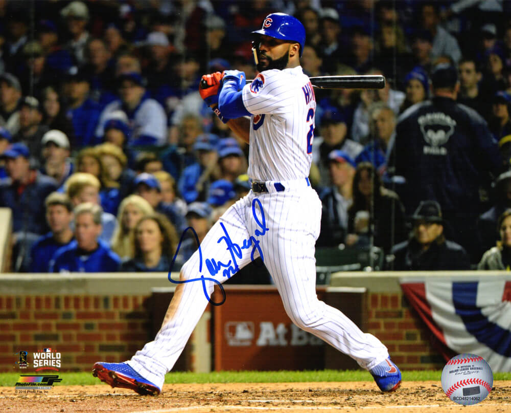 Jason Heyward Signed Chicago Cubs 2016 World Series Swinging Action 8x10 Photo - HEY08P101 - Jason Heyward Signed Chicago Cubs 2016 World Series Swinging Action 8x10 Photo product image