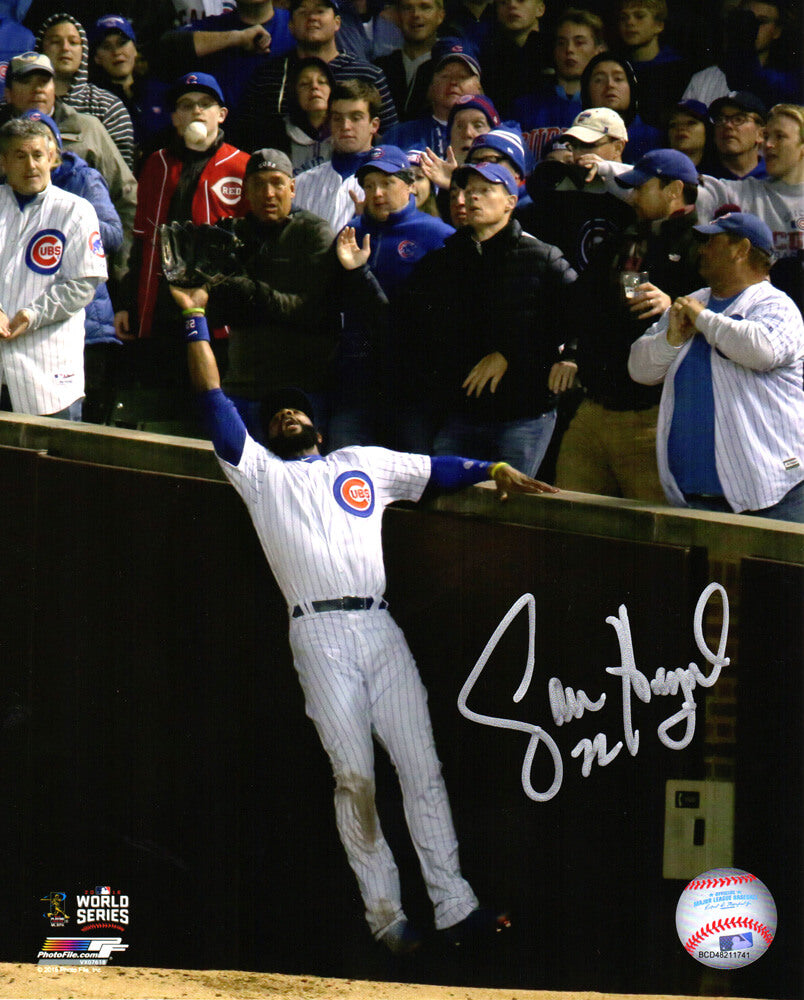 Jason Heyward Signed Chicago Cubs 2016 World Series Catch Against Wall 8x10 Photo - HEY08P102 - Jason Heyward Signed Chicago Cubs 2016 World Series Catch Against Wall 8x10 Photo product image
