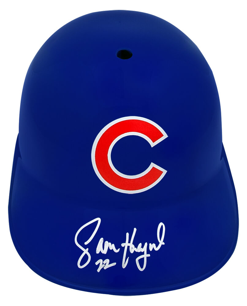 Jason Heyward Signed Chicago Cubs Replica Batting Helmet - HEYBTH100 - Jason Heyward Signed Chicago Cubs Replica Batting Helmet product image