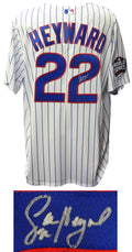 Jason Heyward Signed Cubs White Pinstripe 2016 World Series Patch Majestic Jersey - HEYJRY100 - Jason Heyward Signed Cubs White Pinstripe 2016 World Series Patch Majestic Jersey product image