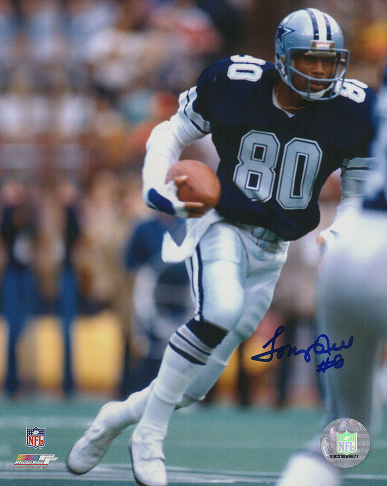 Tony Hill Signed Dallas Cowboys Navy Jersey Action 8x10 Photo - HIL08P330 - Tony Hill Signed Dallas Cowboys Navy Jersey Action 8x10 Photo product image