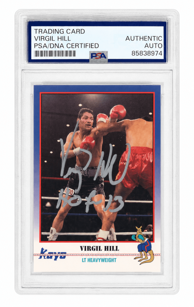 Virgil Hill Signed 1991 Kayo Boxing Trading Card #101 w/HOF'13 - (PSA Encapsulated) - HILCAR504 - Virgil Hill Signed 1991 Kayo Boxing Trading Card #101 w/HOF'13 - (PSA Encapsulated) product image