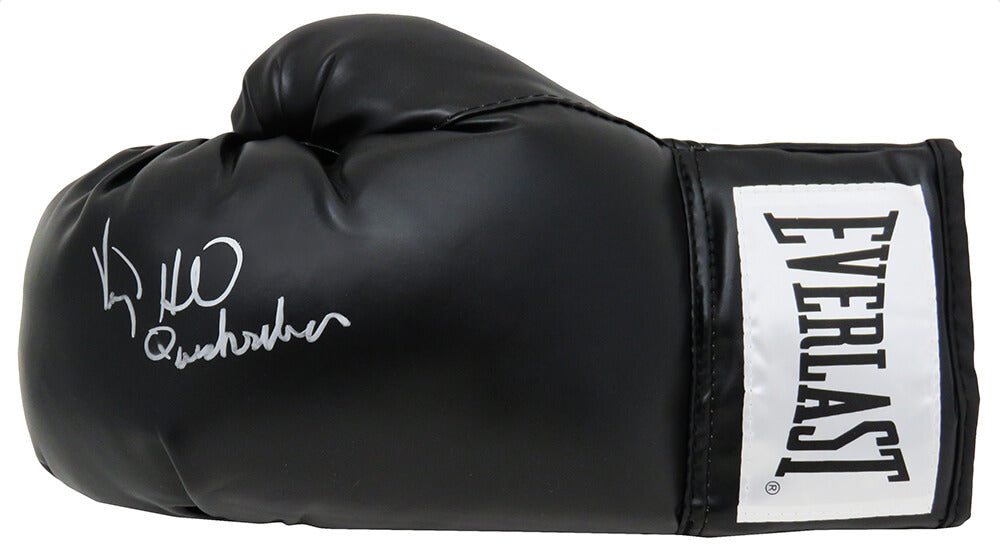 Virgil Hill Signed Everlast Black Boxing Glove w/Quicksilver - HILGLV503 - Virgil Hill Signed Everlast Black Boxing Glove w/Quicksilver product image