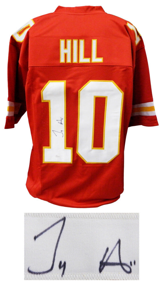 Tyreek Hill Signed Red Custom Football Jersey (JSA) - HILJRY320 - Tyreek Hill Signed Red Custom Football Jersey (JSA) product image