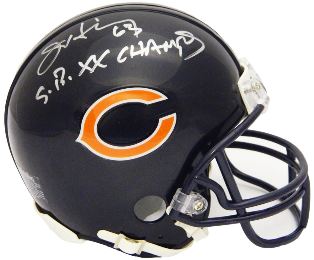 Jay Hilgenberg Signed Bears Riddell Replica Mini Helmet w/SB XX Champs - HILMIN310 - Jay Hilgenberg Signed Bears Riddell Replica Mini Helmet w/SB XX Champs product image