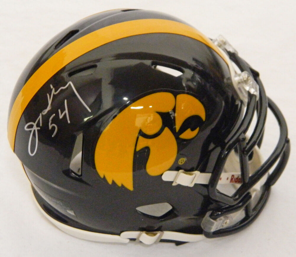 Jay Hilgenberg Signed Iowa Hawkeyes Riddell Speed Mini Helmet - HILMIN311 - Jay Hilgenberg Signed Iowa Hawkeyes Riddell Speed Mini Helmet product image