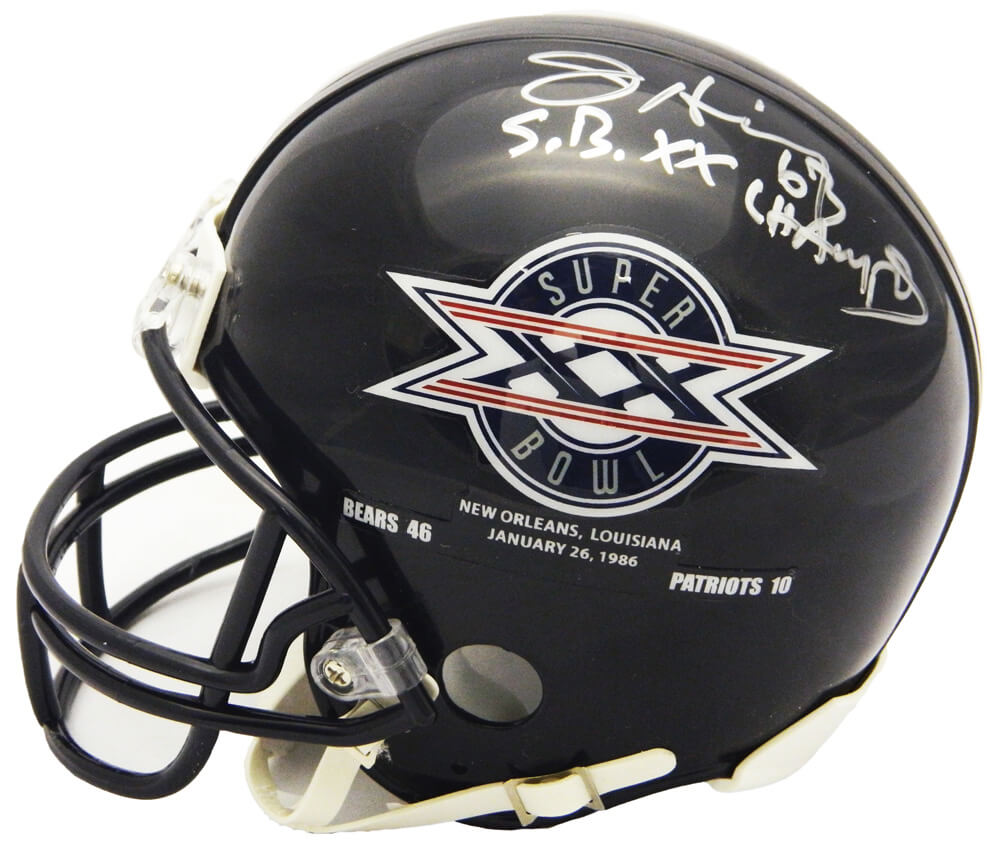 Jay Hilgenberg Signed Chicago Bears / Super Bowl XX Champs Logo Riddell Mini Helmet w/SB XX Champs - HILMIN312 - Jay Hilgenberg Signed Chicago Bears / Super Bowl XX Champs Logo Riddell Mini Helmet w/SB XX Champs product image