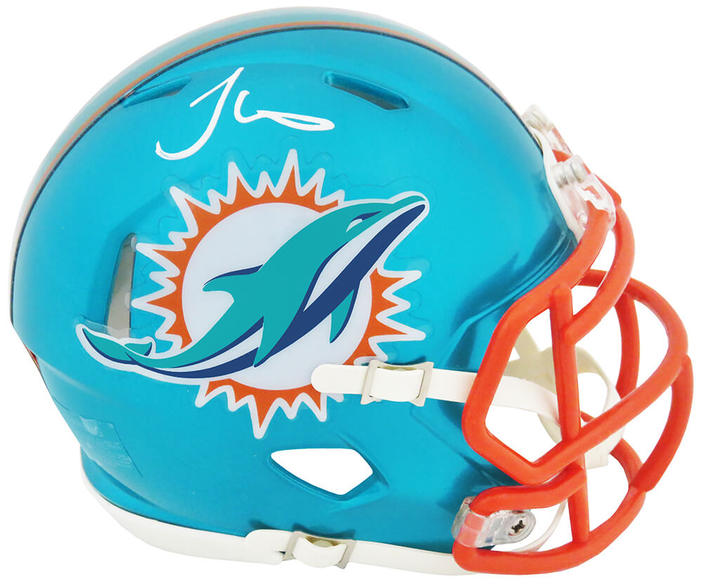 Tyreek Hill Signed Miami Dolphins FLASH Riddell Speed Mini Helmet (White Ink) - HILMIN338 - Tyreek Hill Signed Miami Dolphins FLASH Riddell Speed Mini Helmet (White Ink) product image