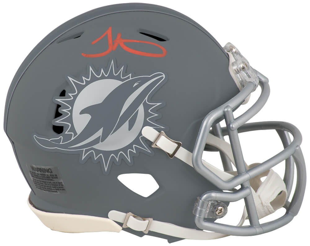 Tyreek Hill Signed Miami Dolphins SLATE Riddell Speed Mini Helmet - HILMIN339 - Tyreek Hill Signed Miami Dolphins SLATE Riddell Speed Mini Helmet product image